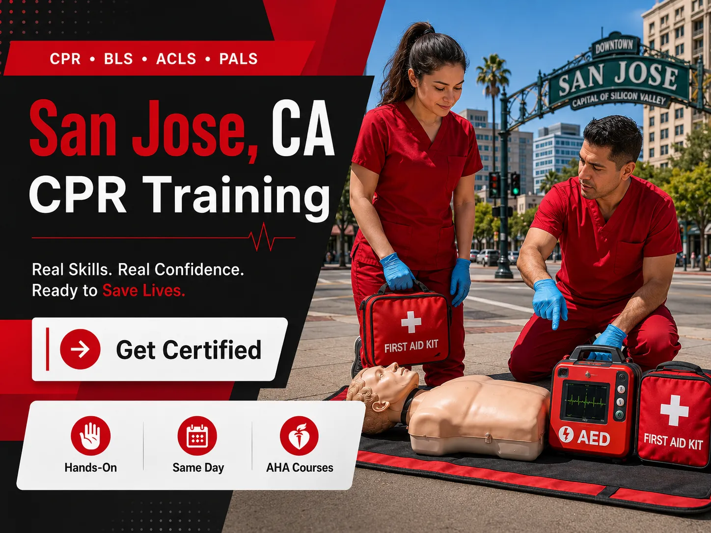 CPR BLS training session with AHA-certified instructor in San Jose, CA