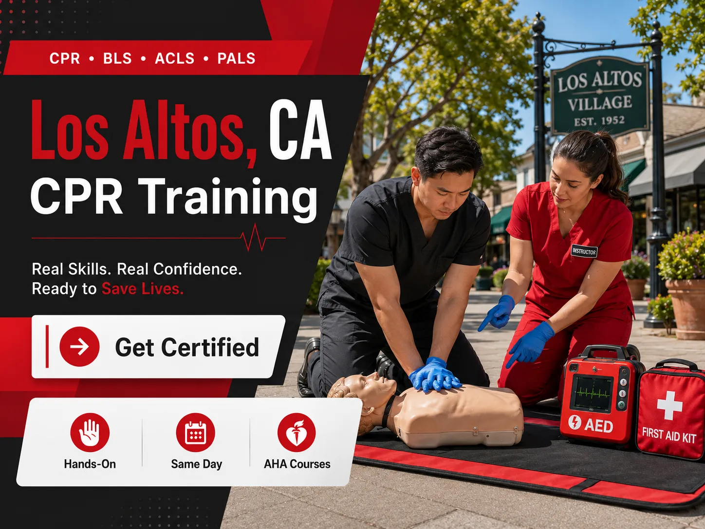 Hands-on CPR and BLS certification training in Los Altos, CA