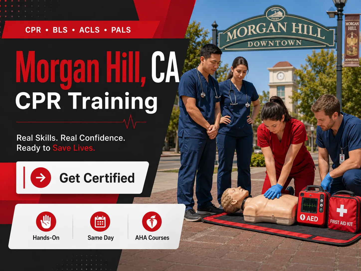 Hands-on CPR and BLS certification training in Morgan Hill, CA